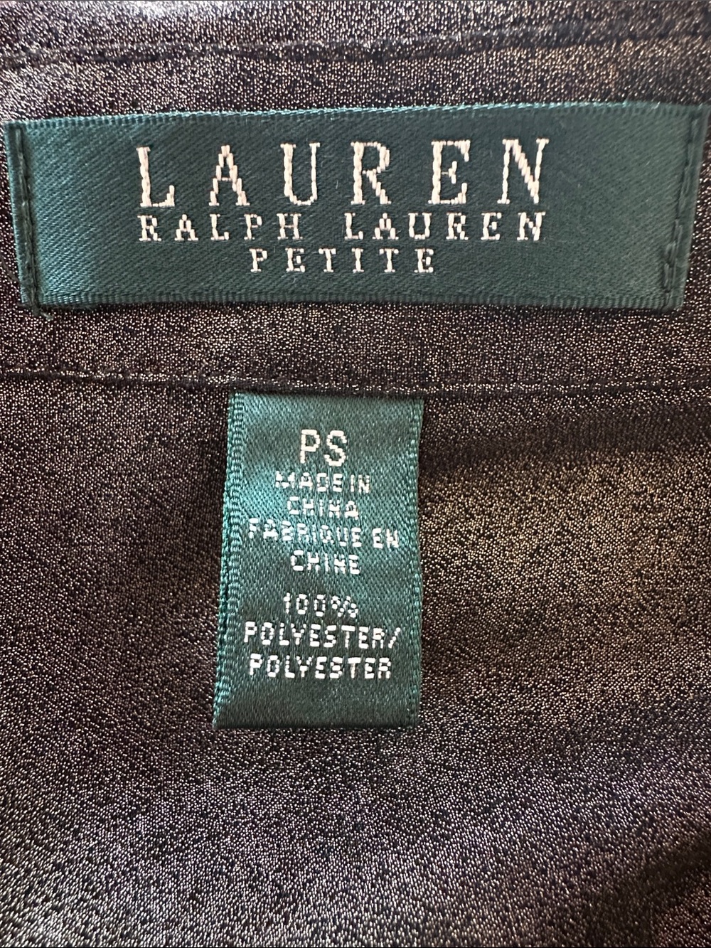 Lauren Ralph Lauren Petite Gold Metallic Pintuck Button Front Sheer Blouse PS - Picture 2 of 12